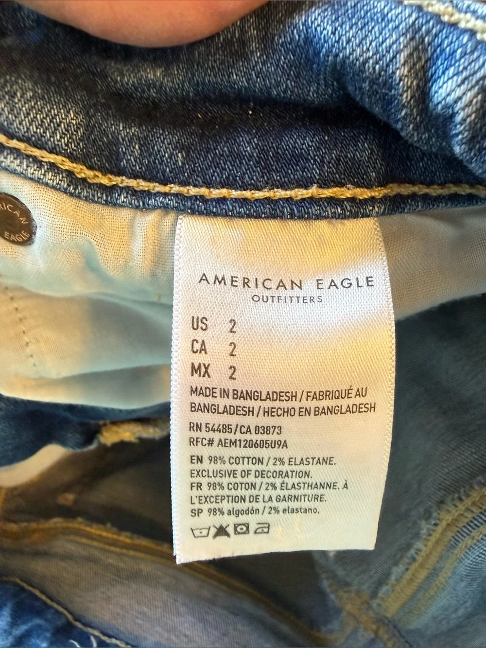 P125 - American Eagle Outfitters Distressed Light Blue Denim Cutoff Shorts